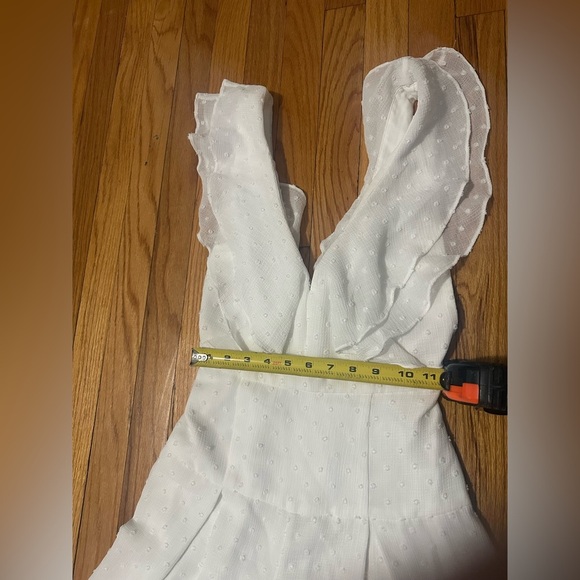 Free People White Plunge Jumpsuit with Flutter Cap Sleeves - Picture 12 of 14